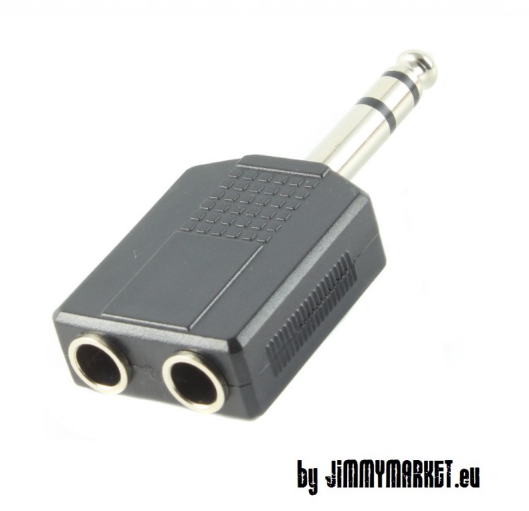 SKLADOM Audio Redukcia Rozdvojka 2x Ve k Stereo 6 3mm Jack Samica 1x 